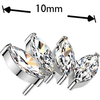 Titanium Top top zirconia marquise cut Push-In