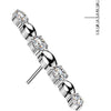 Titanium Top top cubic zirconia and oval bead long bar Push-In