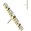 Titanium Top top cubic zirconia and oval bead long bar Push-In