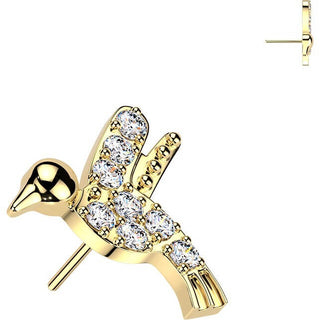 Titanium Top top pave zirconia hummingbird Push-In