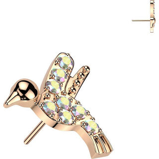 Titanium Top top pave zirconia hummingbird Push-In