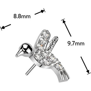 Titanium Top top pave zirconia hummingbird Push-In