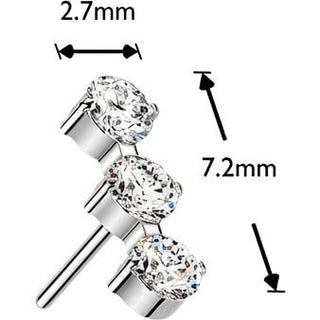 Titanium top 3 round zirconias Push-In