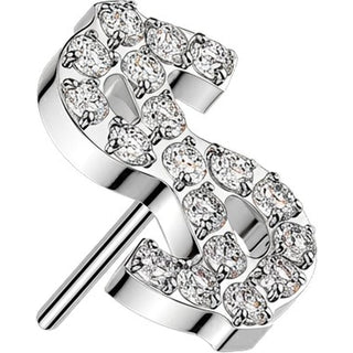 Titanium Top top pave zirconia dollar sign Push-In