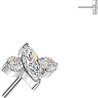 Titanium Top top marquise and round zirconia Push-In
