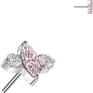 Titanium Top top marquise and round zirconia Push-In