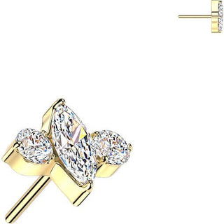 Titanium Top top marquise and round zirconia Push-In