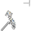 Titanium Top top marquise and round zirconia Push-In
