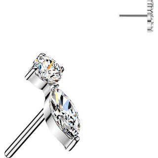 Titanium Top top marquise and round zirconia Push-In