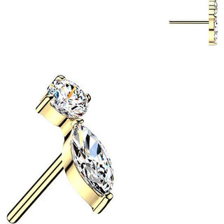 Titanium Top top marquise and round zirconia Push-In