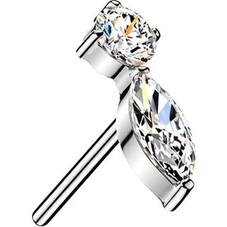 Titanium Top top marquise and round zirconia Push-In