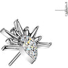 Titanium top half sun teardrop zirconia Push-In