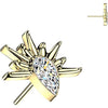 Titanium top half sun teardrop zirconia Push-In