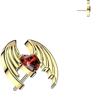 Titanium top bat wing with heart zirconia center Push-In