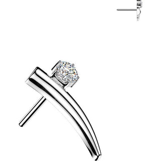 Titanium top curved bar with round zirconia Push-In
