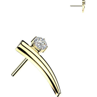 Titanium top curved bar with round zirconia Push-In