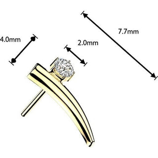 Titanium top curved bar with round zirconia Push-In