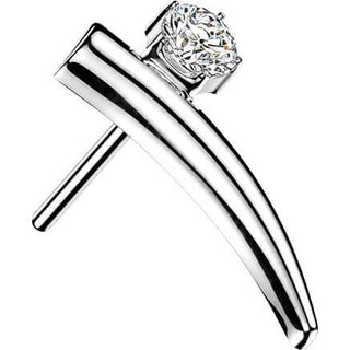 Titanium top curved bar with round zirconia Push-In