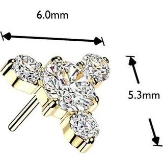 Titanium top round zirconia with 3 small zirconias Push-In