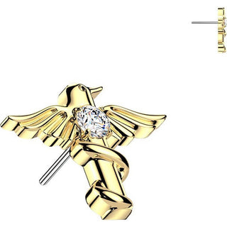 Titanium top bird and round zirconia Push-In