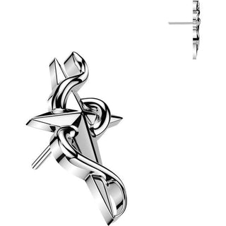 Titanium top snake wrapped star cross Push-In