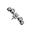 Titanium Top Top Flower Zirconia Opal Push-In