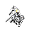 Titanium Top top drop 4 zirconias beaded balls Push-In