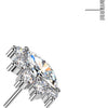 Titanium Top top marquise and round zirconia cluster Push-In
