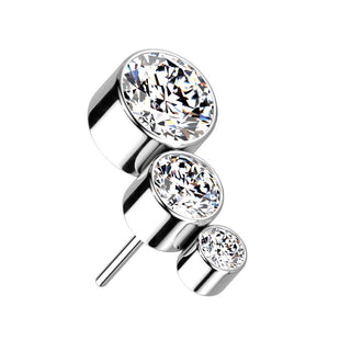 Titanium Top top 3 zirconias bezel setting Push-In