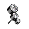 Titanium Top top 3 zirconias bezel setting Push-In