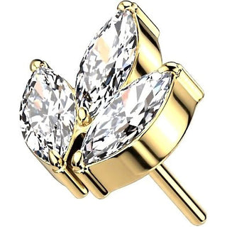 Titanium Top top marquise cut 3 zirconias Push-In