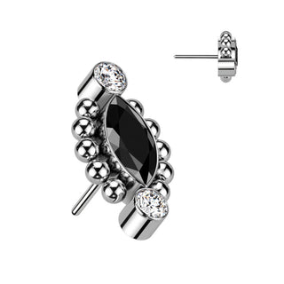 Titanium Top Top Marquise Cut Zirconia Push-In