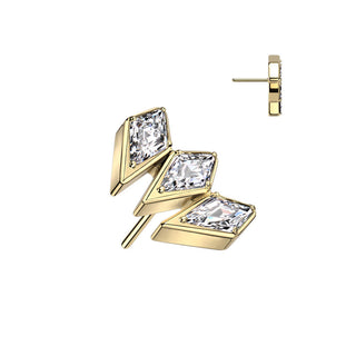 Titanium Top Marquise Cut 3 Zirconia Push-In