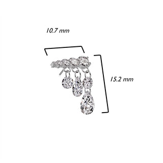 Titanium Top 5 Zirconia dangle Push-In