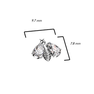 Titanium Top top bee with zirconia wings Push-In