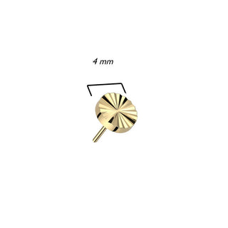 Titanium Top Top Round Diamond Cut Push-In