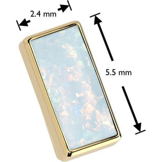 Titanium top rectangular opal bezel setting Push-In