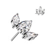 Titanium Top Top Marquise Cut 3 Zirconia Push-In