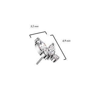 Titanium Top top marquise cut zirconias Push-In