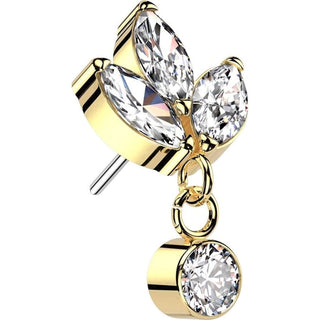 Titanium Top top marquise dangle zirconia Push-In