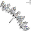 Titanium top marquise and round cubic zirconia curved fan Push-In
