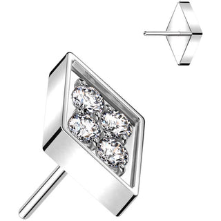 Titanium Top Diamand Cut Zirconia Push-In