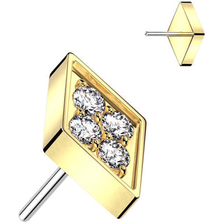 Titanium Top Diamand Cut Zirconia Push-In