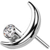 Titanium Top Halfmoon Zirconia Push-In