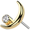 Titanium Top Halfmoon Zirconia Push-In