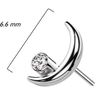 Titanium Top Halfmoon Zirconia Push-In