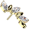 Titanium Top Top Marquise Cut Zirconia Push-In