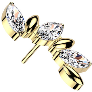 Titanium Top Top Marquise Cut Zirconia Push-In