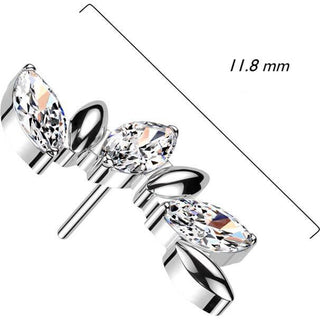 Titanium Top Top Marquise Cut Zirconia Push-In