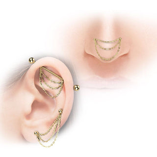 Titanium connector triple chain with 2 O-rings